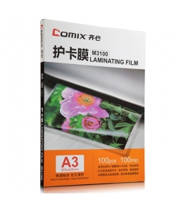 Laminating Pouch Comix A3 100 Micron 100/Pack Transparent M3100