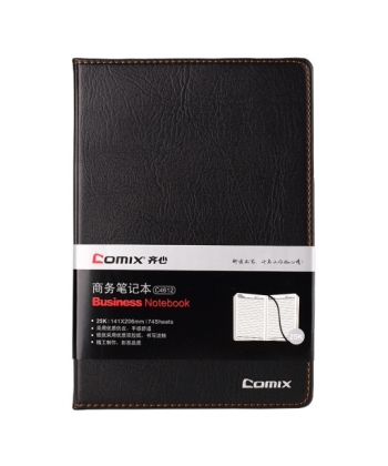 Notebook Comix A5 Ruled 80Sh Pu Black C4612