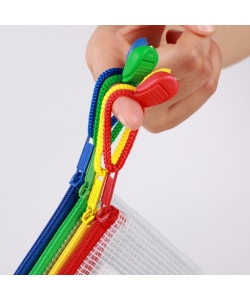 File Envelope Comix Pvc A5 W/Zipper Mesh Assorted A1156