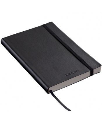 Notebook Comix A5 Ruled 154Sh Leather W/Elastic Compera Black C8002
