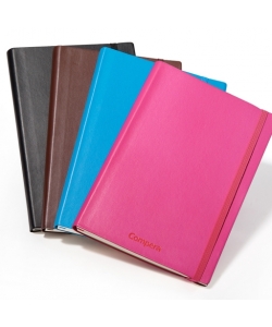 Notebook Comix A5 Ruled 154Sh Leather W/Elastic Compera Black C8002