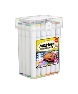 Marker Comix Double Tip Triangular 1-6Mm 24/Pack Zymk07-24