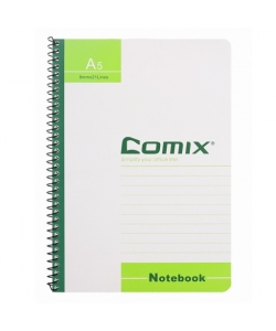 Notebook Comix A5 Ruled 50Sh Spiral Assorted C4514