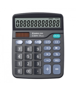 Calculator Comix 12 Digits Black C-837H