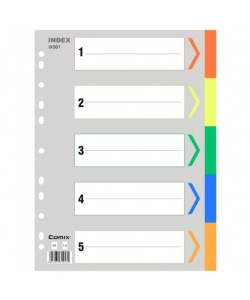 Divider Comix A4 Pp 1-5 5Tabs Assorted Ix901