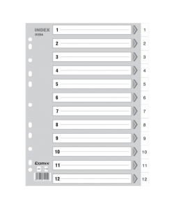 Divider Comix A4 Pp 1-12 12Tabs Grey Ix894