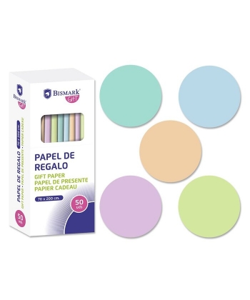 Wrapping Paper Roll Bismark 2Mx70Cm Pastel Colors 328712