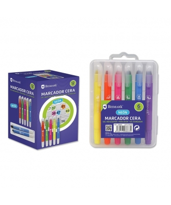 Wax Marker Bismark 6/Pack Neon Solid 328663