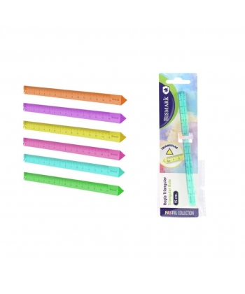 Ruler Bismark 15Cm Triangular Pastel Assorted 331285