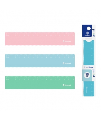 Ruler Bismark 15Cm Pastel Assorted 332324