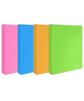Ring Binder Bismark Pp A4 4 Rings 25Mm Neon Assorted 332679