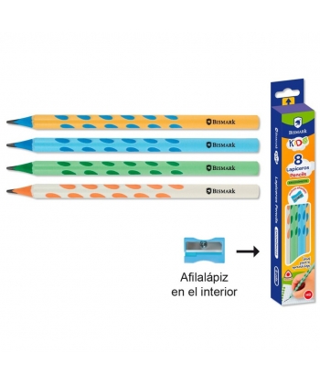 Pencil Bismark Hb Ergonomic 8 Pcs + Sharpener 332556