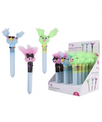 Pen Ballpoint Bismark Retractable 10 Colors Crazy Faces 332588