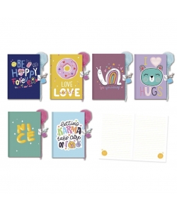 Notebook Bismark W/Lock English Texts With Pompom Pen 333286