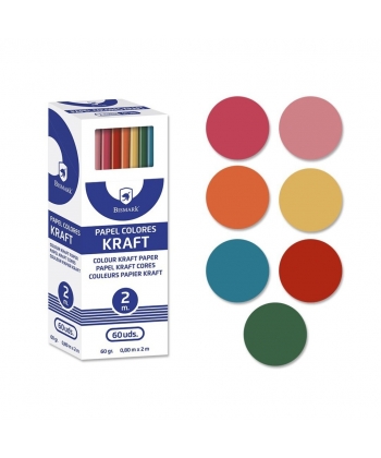 Kraft Paper Roll Bismark 2Mx80Cm Assorted