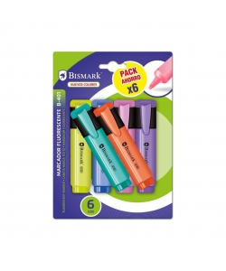 Highlighter Bismark 6/Pack Fluo New Colors Blister 330263
