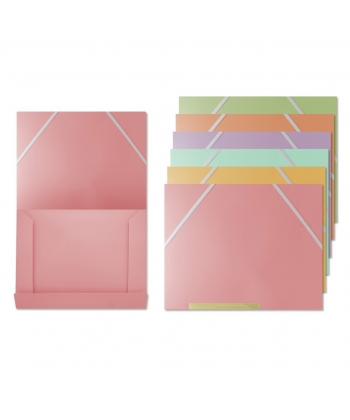 Folder W/3 Flaps And Elastic Bismark Pp A4 Pastel Color 326623
