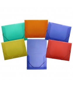 Folder W/3 Flaps And Elastic Bismark Pp A4 Neon Transparent 552030