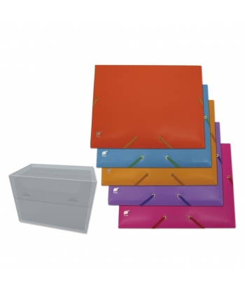 Folder W/3 Flaps And Elastic Bismark Pp A4 Neon Assorted