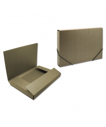 Folder W/3 Flaps And Elastic Bismark Cardboard A4 50Mm Kraft