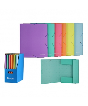 Folder W/3 Flaps And Elastic Bismark A4 Neon Pastel Color 331703
