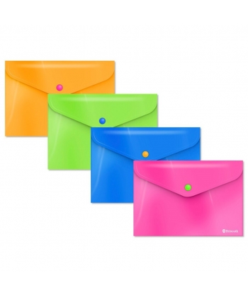 File Envelope Bismark Pp A5 W/Bottom 180Mic Neon Assorted 332671