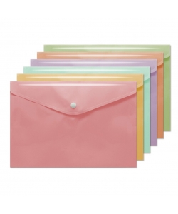 File Envelope Bismark Pp A4 W/Bottom Pastel Assorted 326621