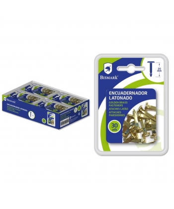 Fastener Bismark Golden Brass 20Mm 30/Blister 328550