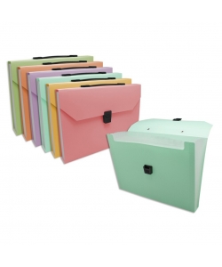 Expanding File Bismark Pp A4 12 Pockets W/Closure Pastel 326633