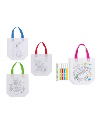Coloring Bag Bismark 22.5X23.8 + Handle 12 Cm 4 Pen+1 Stickers 329710