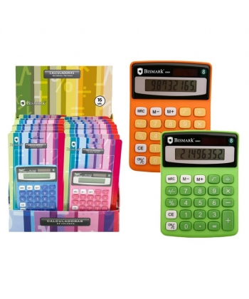 Calculator Bismark 8 Digits 9X11Cm Assorted