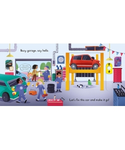 A Push Pull Slide Book - Busy Garage