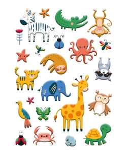 Mes Colos Et Stickers 3D - Les Animaux Mignons En Stickers 3D - Decore Tes Coloriages Avec Les Autoc