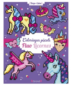 Coloriages Pixels Fluo Licornes