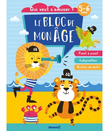 Le Bloc De Mon Age (5-6 Ans) - Qui Veut S Amuser (Lion Et Tigre Pirates) - Poin A Point - Labyrint