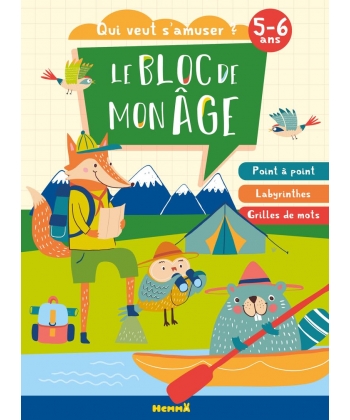 Le Bloc De Mon Age (5-6 Ans) - Qui Veut S Amuser (Animaux Camping) - Point A Point - Labyrinthes -