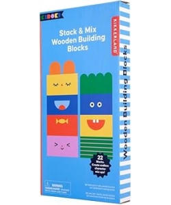 Kikkerland-Stack & Mix Wooden Building Blocks Kkl-Kid09-F
