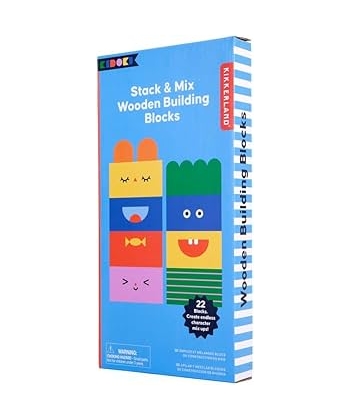 Kikkerland-Stack & Mix Wooden Building Blocks Kkl-Kid09-F
