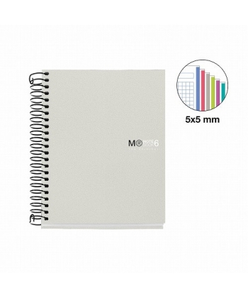 Notebook Mr Quad A6 Ruled 6Sub 150Sh Pp Spiral Grey 4285