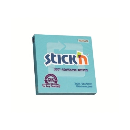 Adhesive Square Notes Stick N 76X76Mm Blue 21553