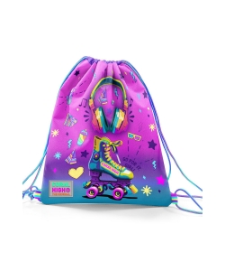 Drawstring Bag Girl Skate Headset Coral High