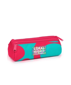 Pencil Case Coral High Kids Patterned Triangular 3 Comp. Neon Coral Blue 11185