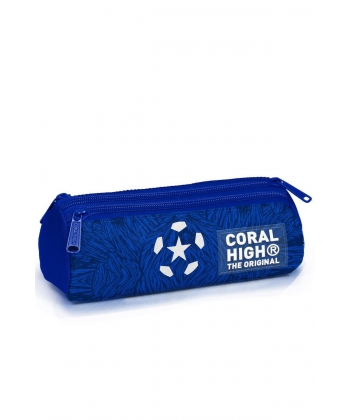 Pencil Case Coral High Kids Football Triangular 3 Comp. Blue 11197