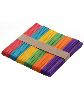 Craft For All Colored Wooden Sticks 50Pcs 114X10X2Mm Ca-131