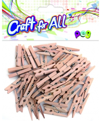 Craft For All Wooden Peg Natural 3Cm 48Pcs/Pack Ca-196