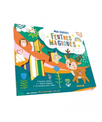 Mon Coffret Feutres Magiques - Avec Des Stickers, Des Motifs Et Un Livre De Coloriage ! 5 Feutres Co