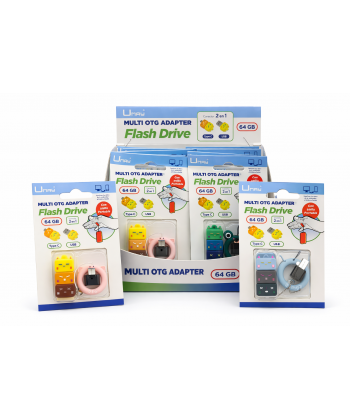 Usb Umay 64Gb W/Adaptador Type C Bloks Funny Ring 331221