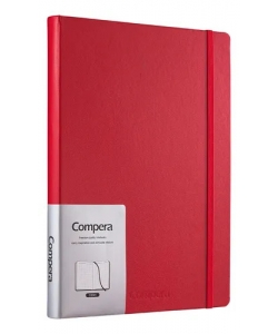 Notebook Comix A5 Ruled 112Sh Leather W/Elastic Compera Red C8011