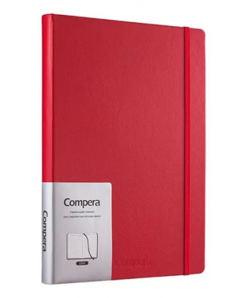 Notebook Comix A5 Ruled 112Sh Leather W/Elastic Compera Red C8011
