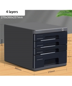 Storage Drawers Comix 4 Drawers W/Lock Black B2251